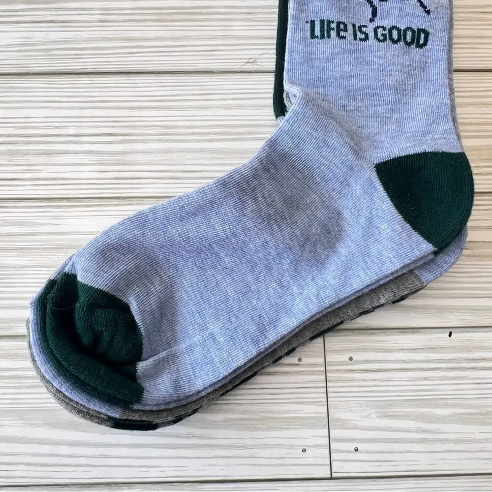 LIFE IS GOOD Men's Lightweight Low Cut Multi 3 Pack Crew Sock Set